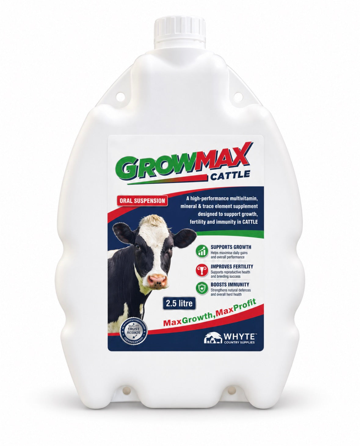 GrowMax Cattle- Multi Vitamin Trace Element Drench 2.5Ltr