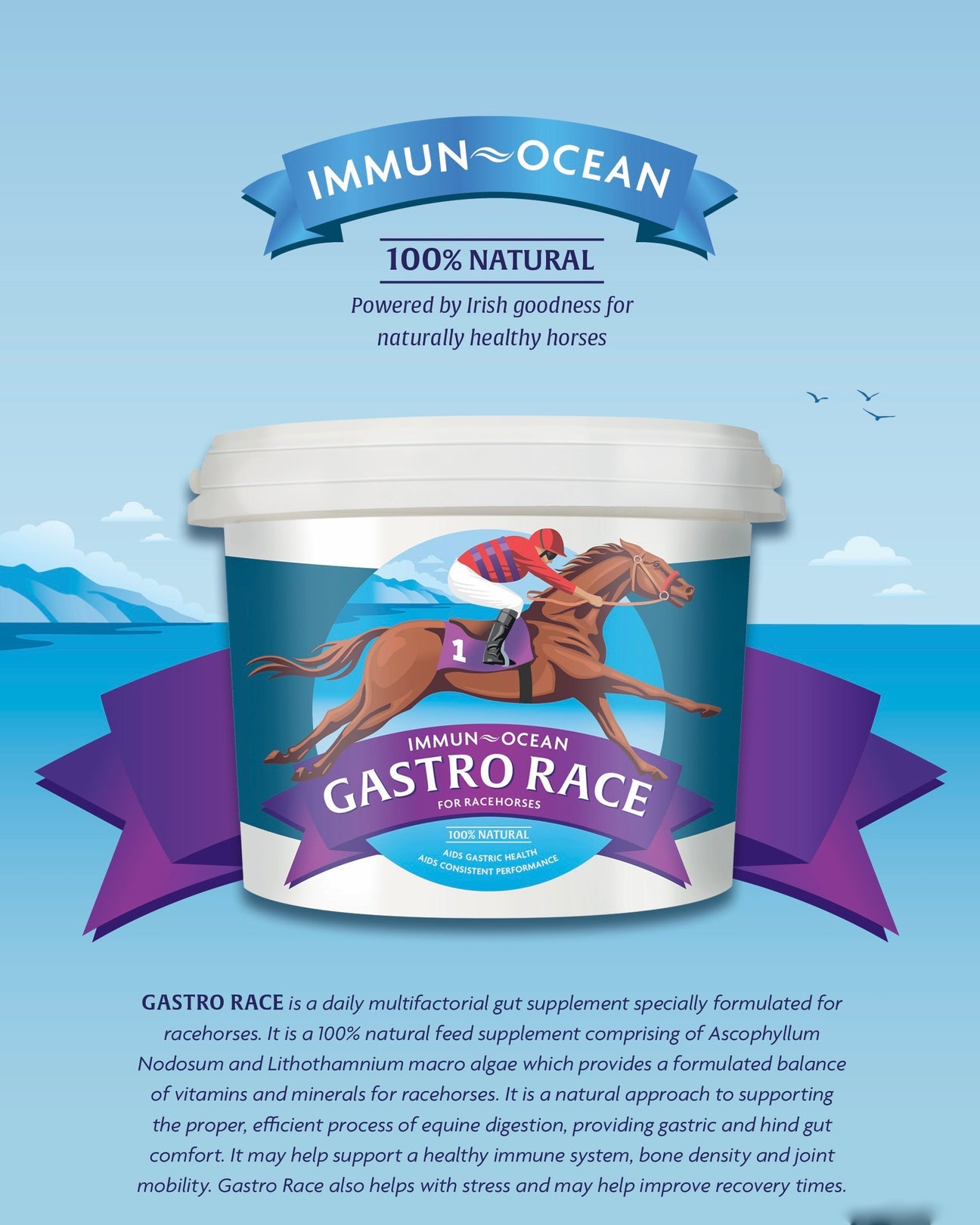 IMMUN-OCEAN GASTRO RACE Premium Digestive Support Supplement for Racehorses 5kg