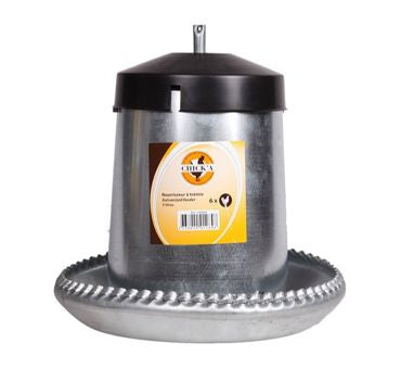 CHICK A FEEDER GALVANIZED + PLASTIC COVER 5LTR - Whyte Agri