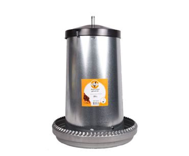 CHICK A FEEDER GALVANIZED + PLASTIC COVER 25LTR - Whyte Agri