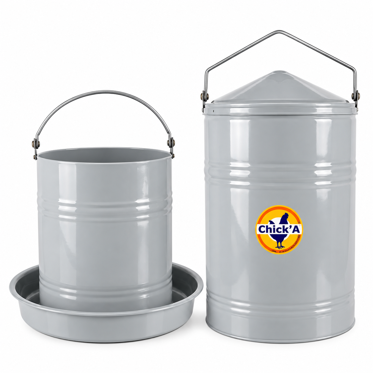 Chick’A Enamel Grey Poultry Drinker 5L