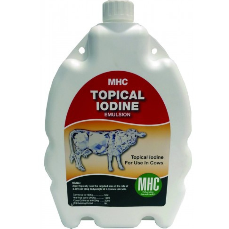 Topical iodine pour on