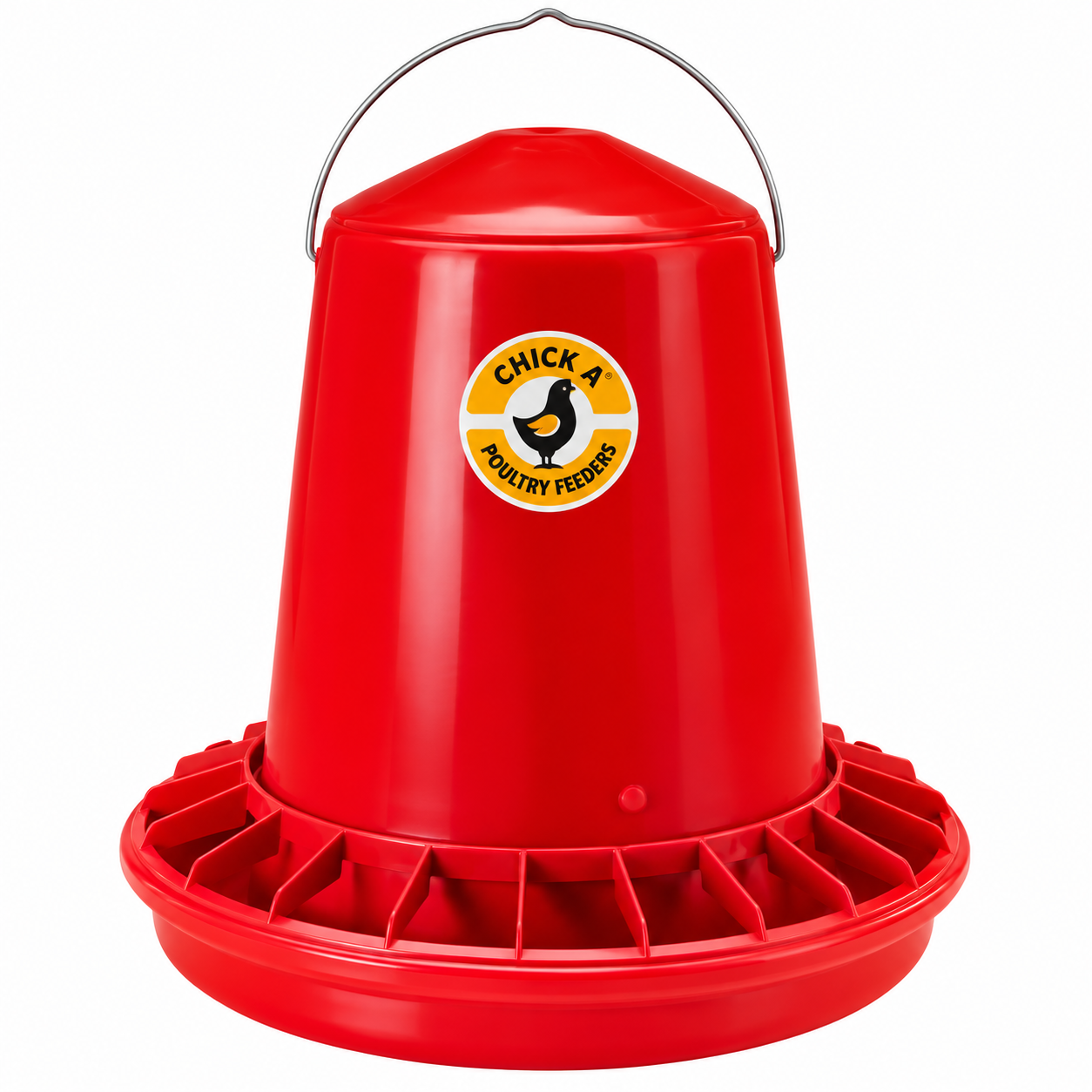 Chick A 12L Plastic Poultry Feeder – Red Anti-Waste Chicken Feeder
