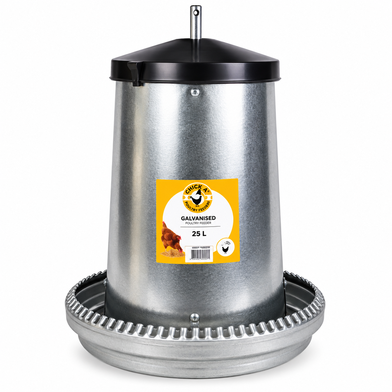 Chick’A 25L Galvanised Poultry Feeder with Plastic Cover – Outdoor Chicken & Game Fee