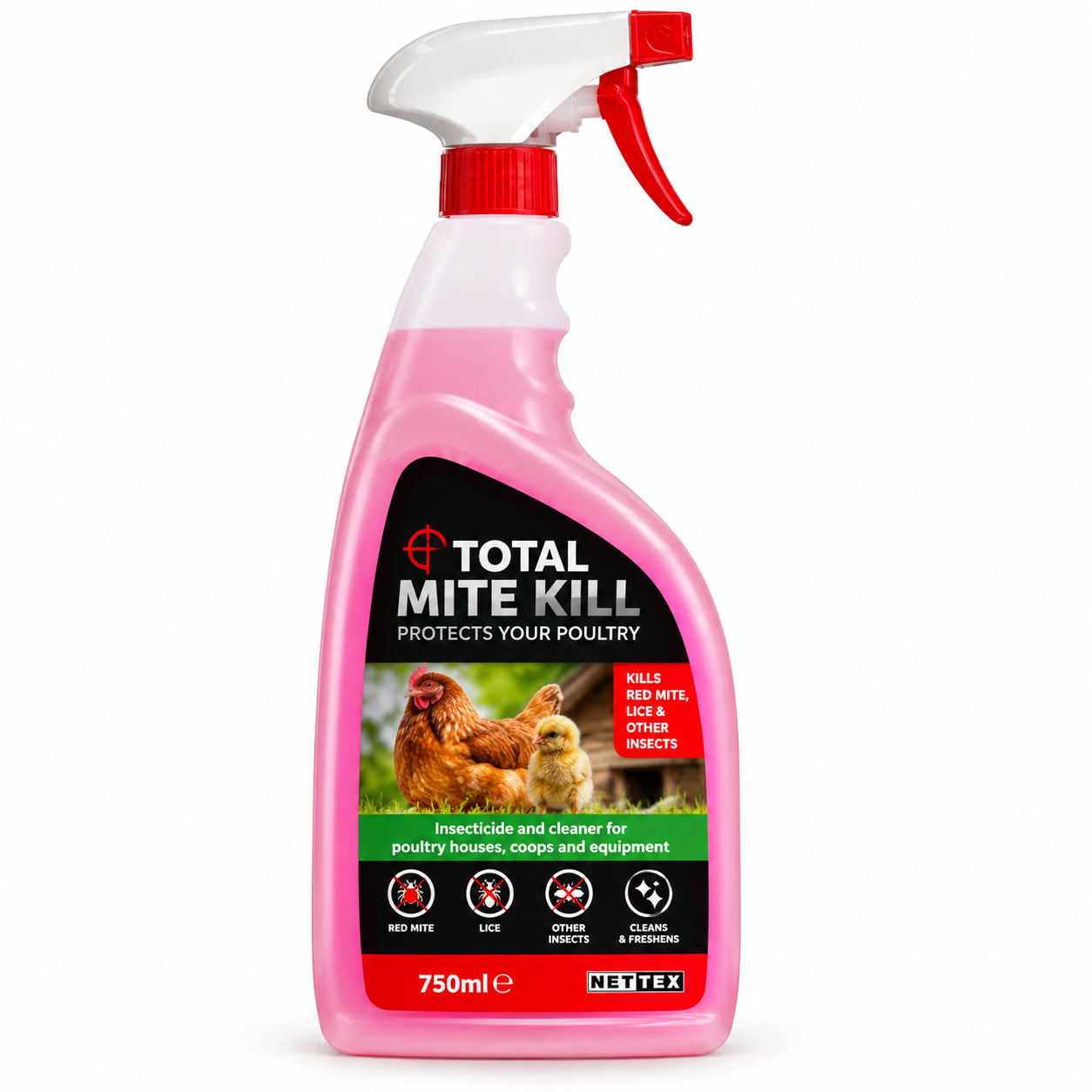 Nettex Total Mite Kill Liquid RTU 750ml – Poultry Red Mite Spray