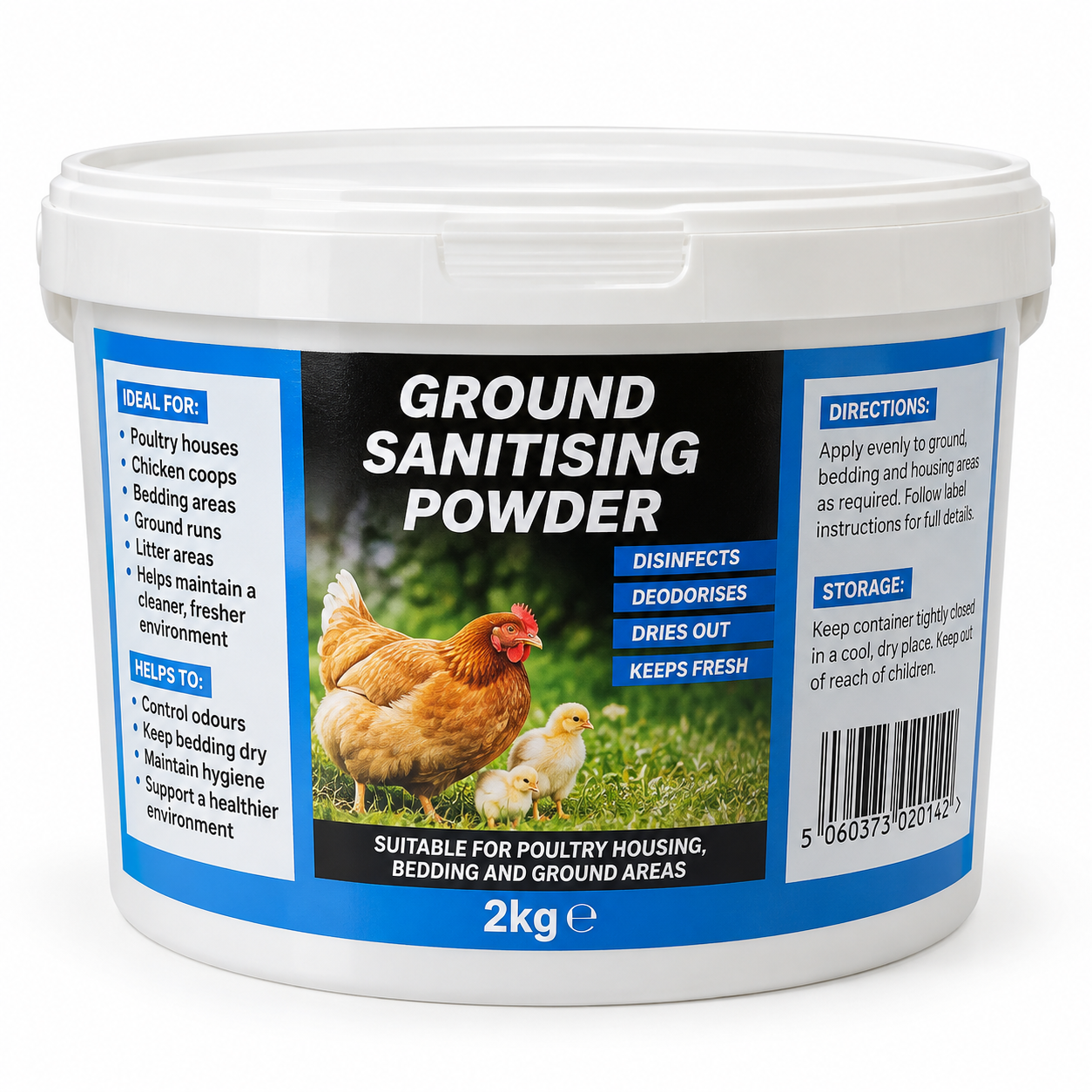 Poultry Ground & Bedding Sanitising Powder – 2kg