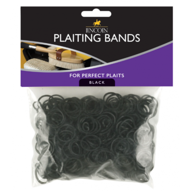 LINCOLN PLAITING BANDS 500'S PACK BLACK