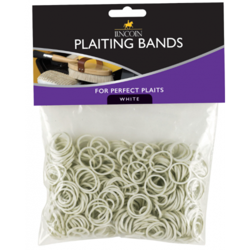 Lincoln plaiting Bands 500s white